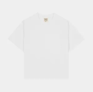 Cropped Tee Mens Short Sleeve Shirt (White) Outdoor Outfit Style