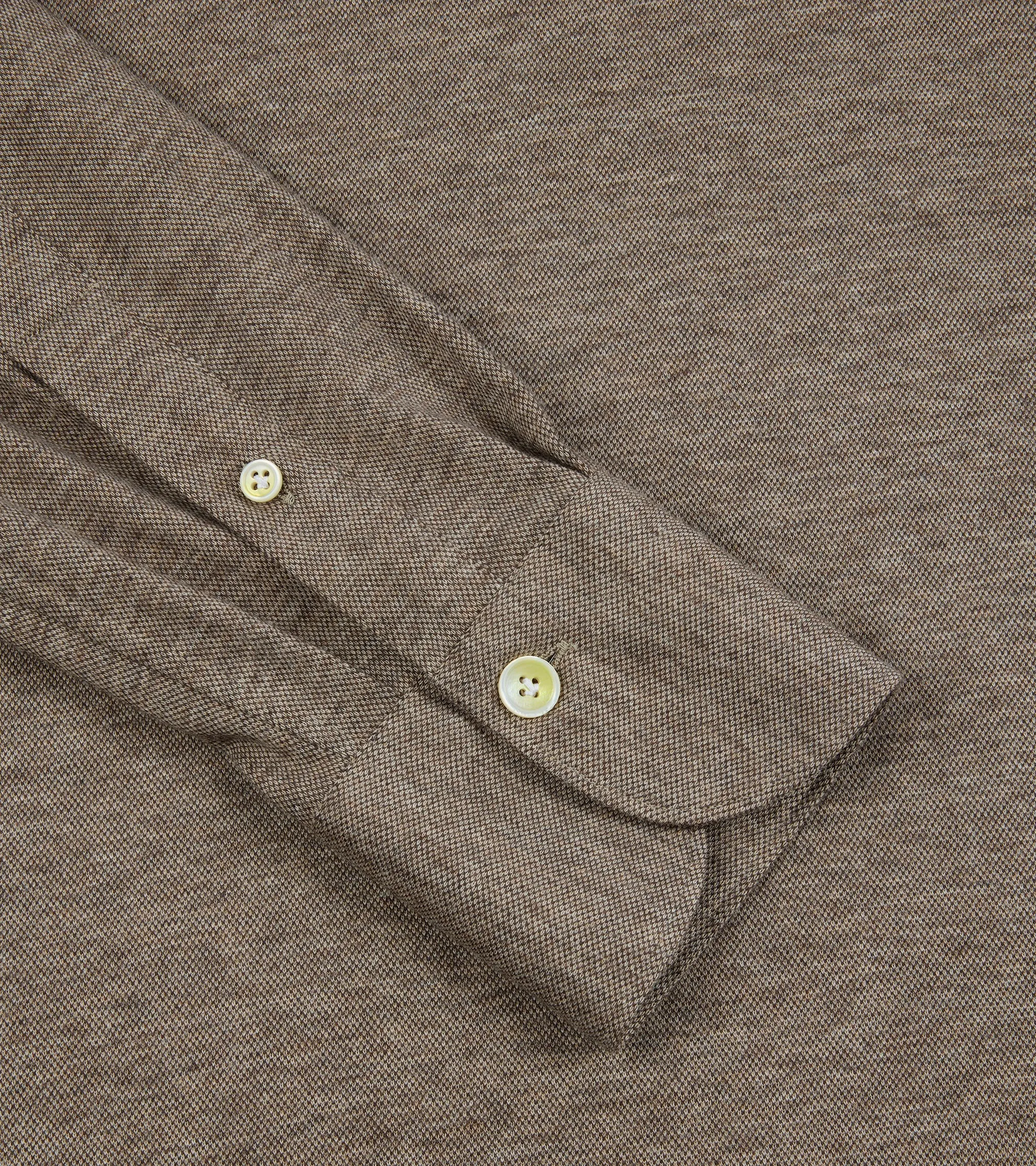 Finamore Orlando Cotton Cashmere Polo Shirt: Biscuit Moisture Wicking Layer Timeless elegance