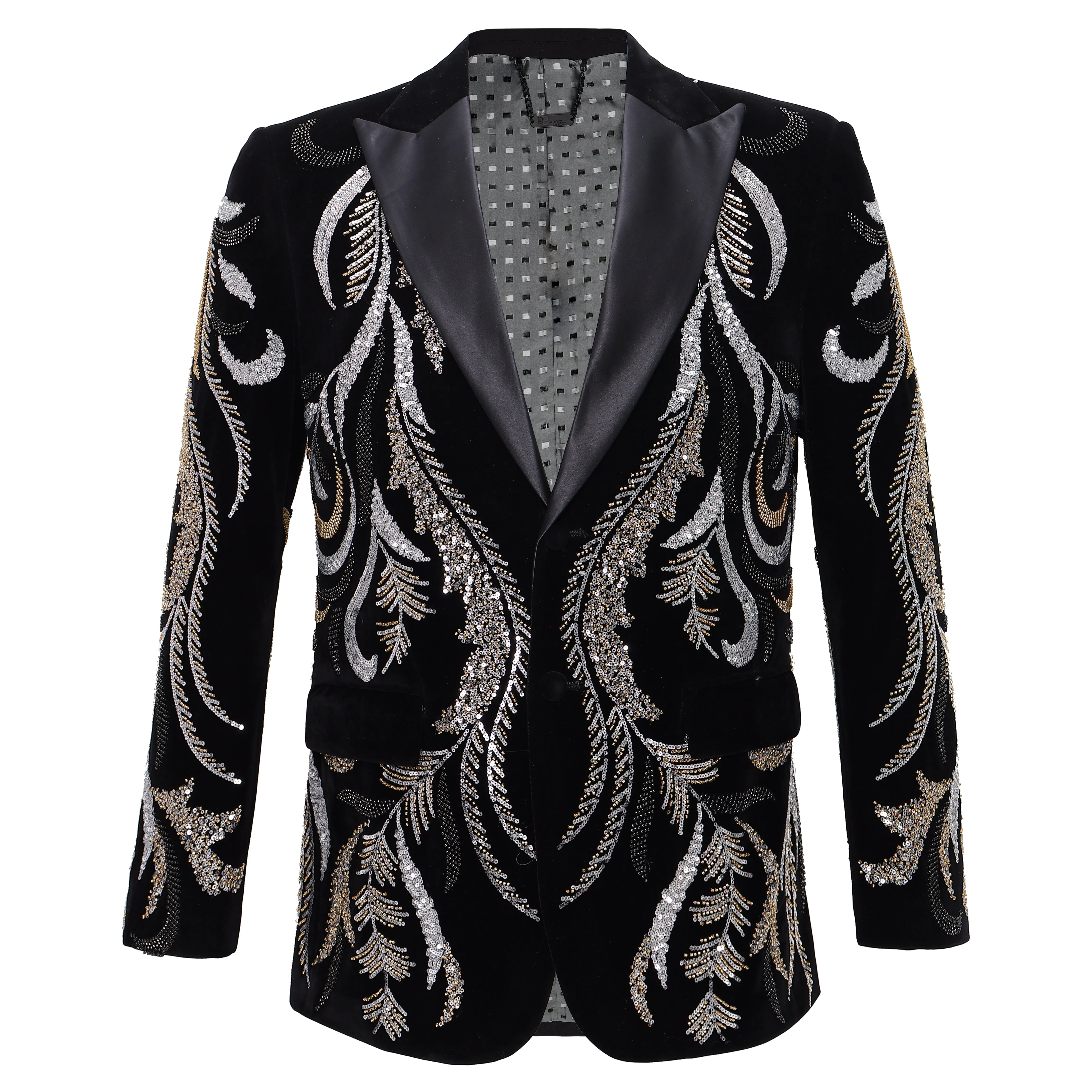 Soft touch finish Crystal Gold Blazer BLACK/GOLD