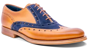 Power Step Luxurious Leather Abingdon - Cedar Calf/Navy Suede