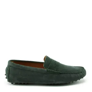 Casual Footwear Season Style Penny Driving Loafers, racing green suede