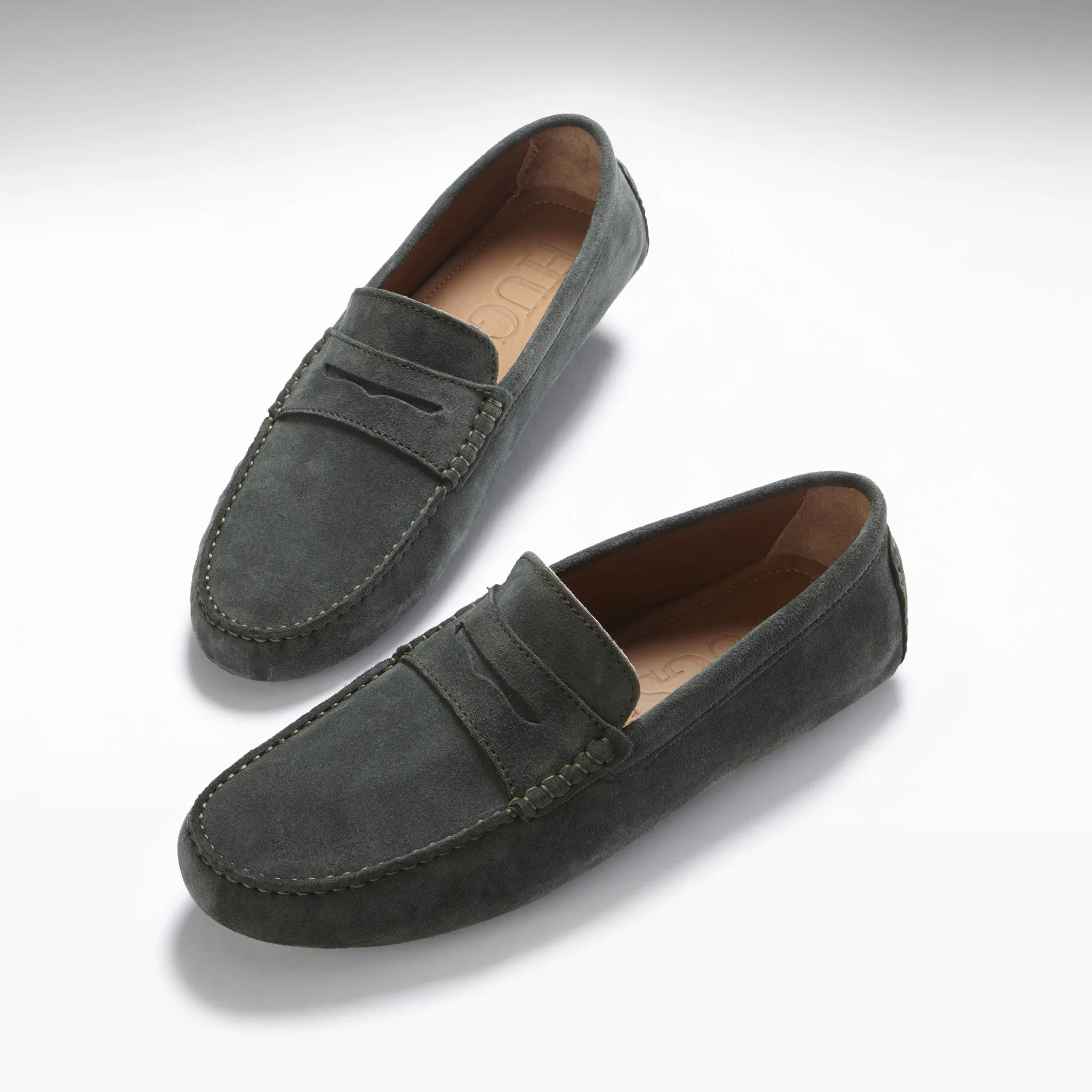 Penny Driving Loafers, racing green suede Bridge Walk