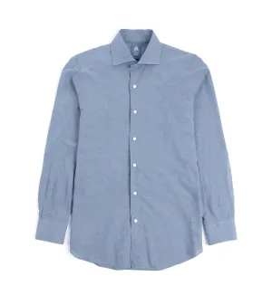 Finamore for Trunk Milano Eduardo Cotton Chambray Formal Shirt: Blue Premium Fabric