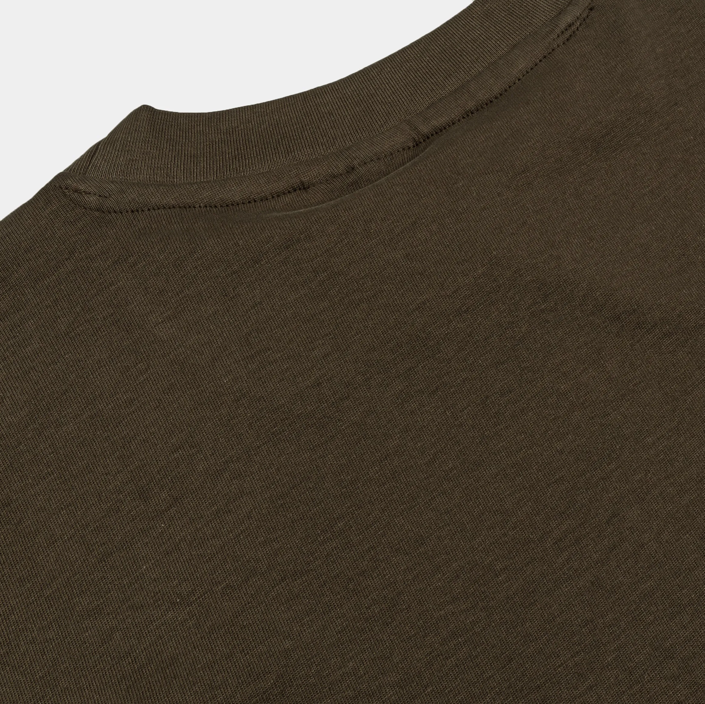 Cropped Tee Mens Short Sleeve Shirt (Olive) Effortless Vibe men's clothing