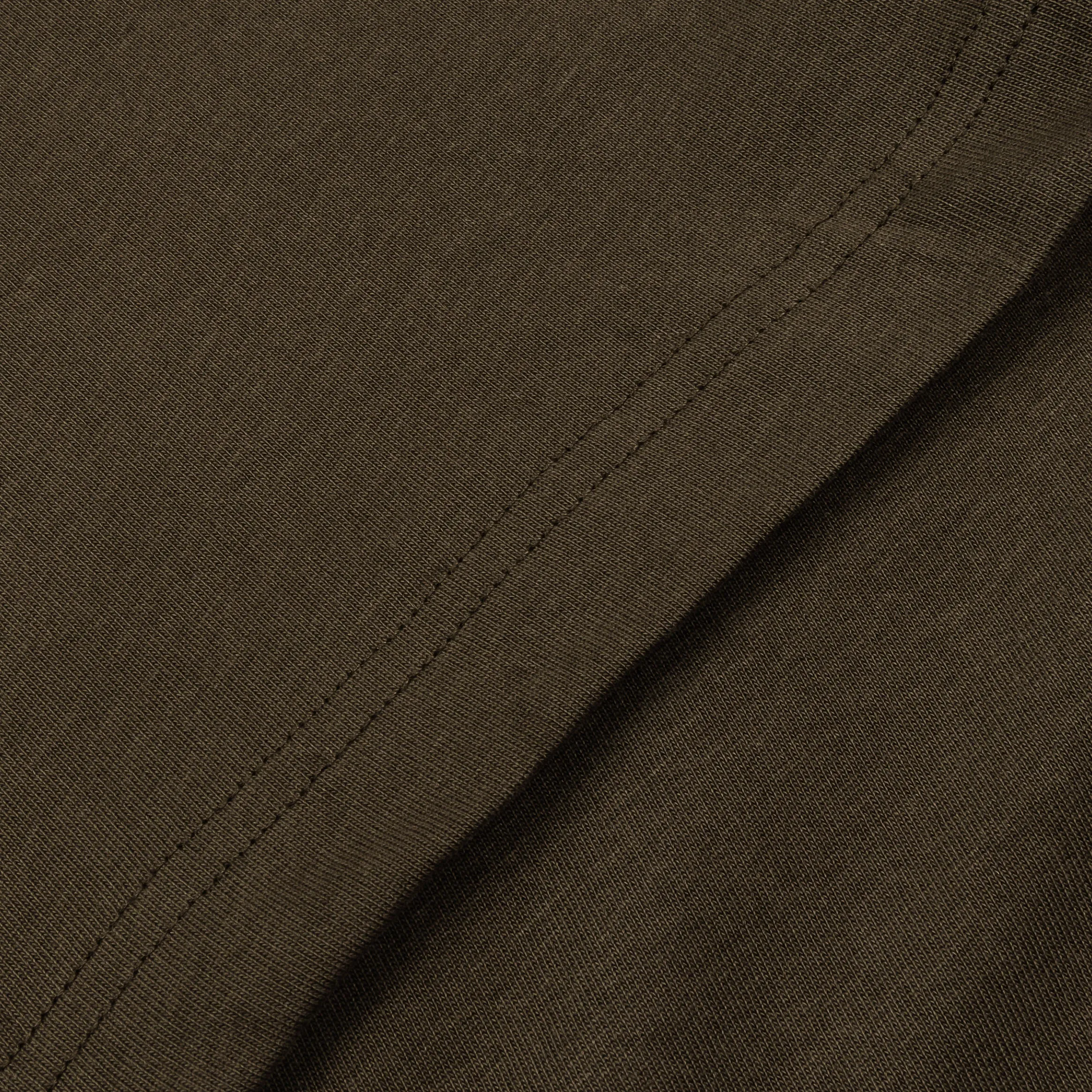 Reinforced Shoulders Cropped Tee Mens Short Sleeve Shirt (Olive)