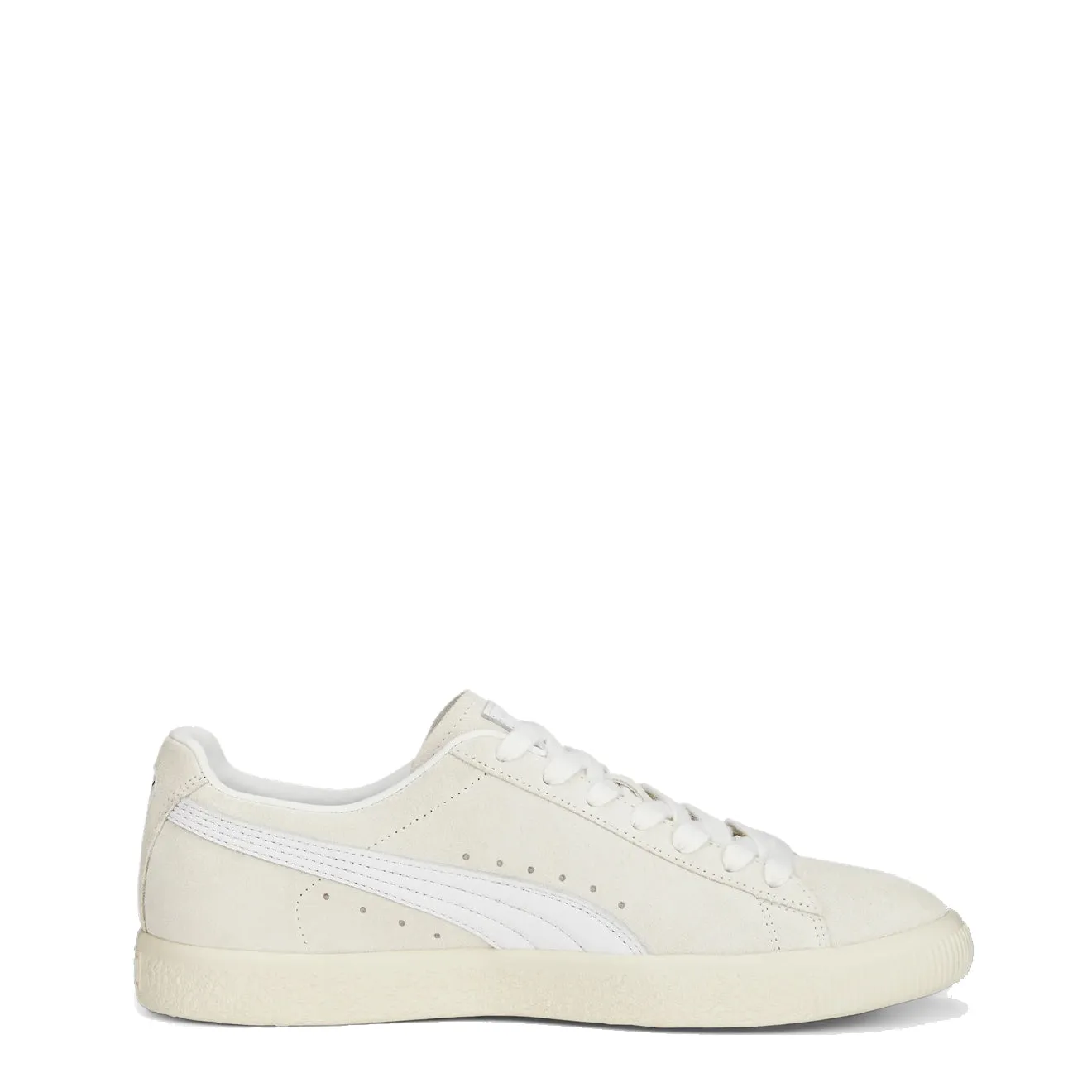 Stretch Fabric Travel Light Play Mode Puma Clyde PRM Trainer Frosted Ivory / Puma White