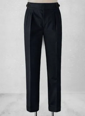Chic Appeal AbrasionResistantPanels Dark Navy Blue Chino Gurkha Trousers
