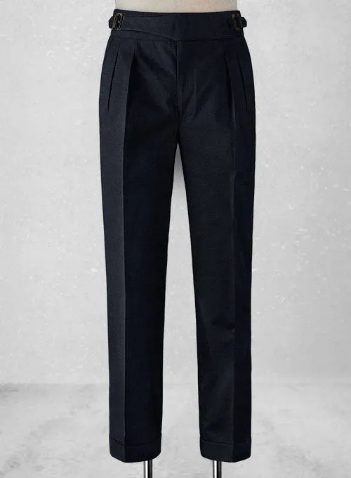 Chic Appeal AbrasionResistantPanels Dark Navy Blue Chino Gurkha Trousers