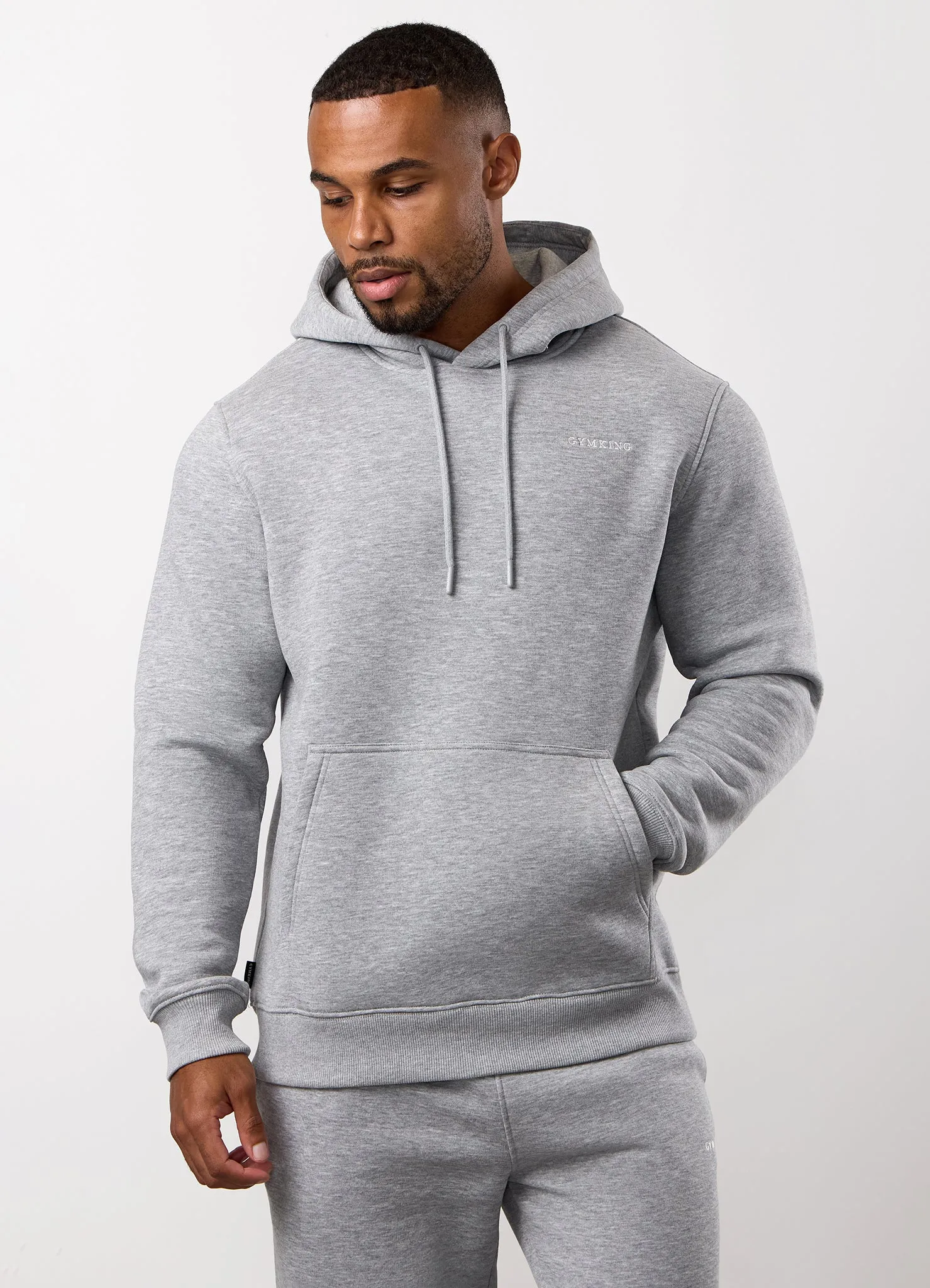 Layer Bold Gym King Fundamental Linear Hood - Grey Marl