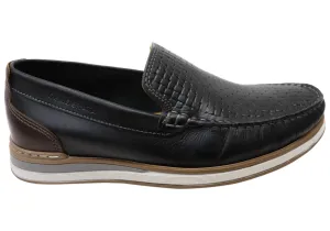 Padded Democrata Tommy Mens Brazilian Comfortable Leather Loafers Shoes