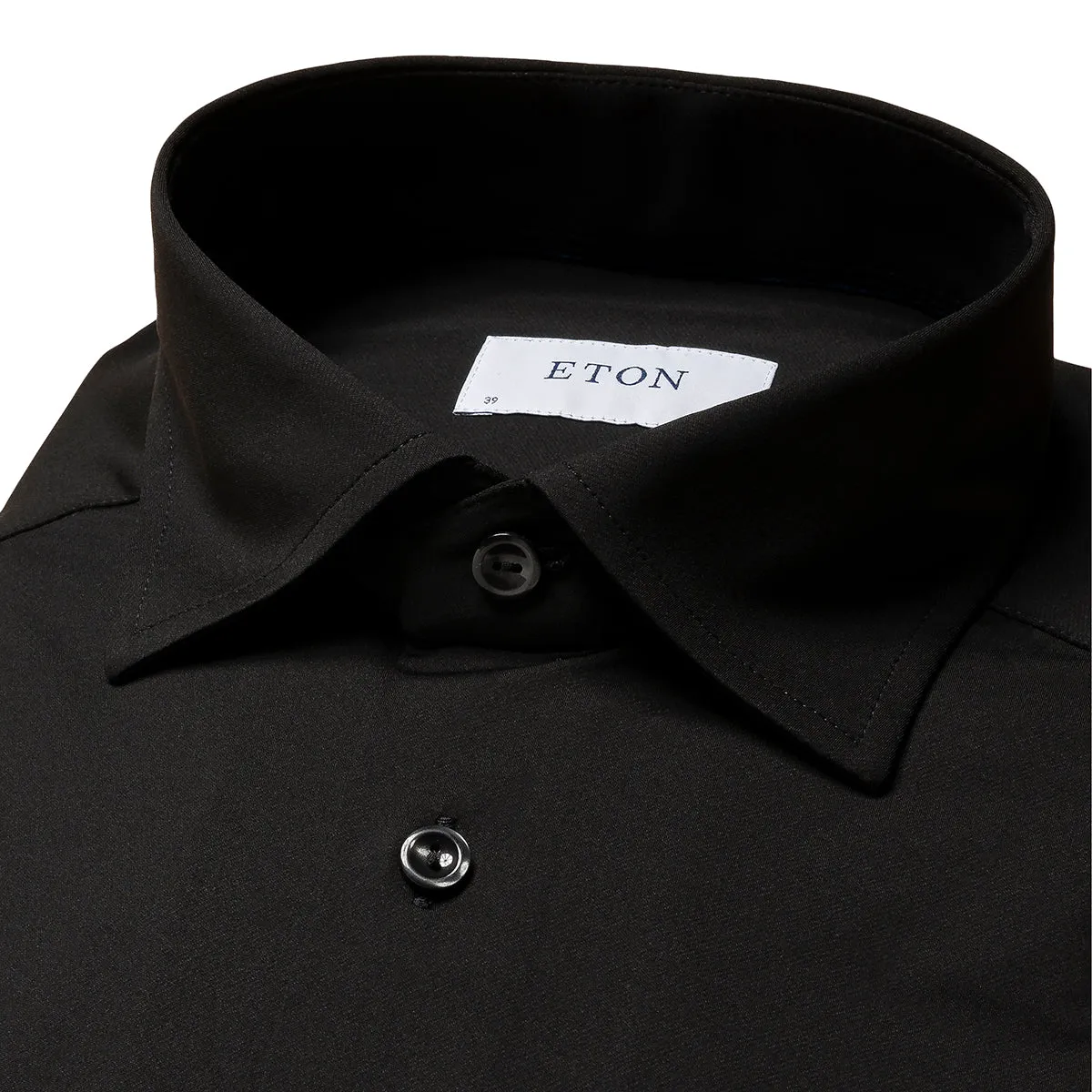 Bold Statement Indoor Comfort Eton - Slim Fit Stretch Shirt in Black