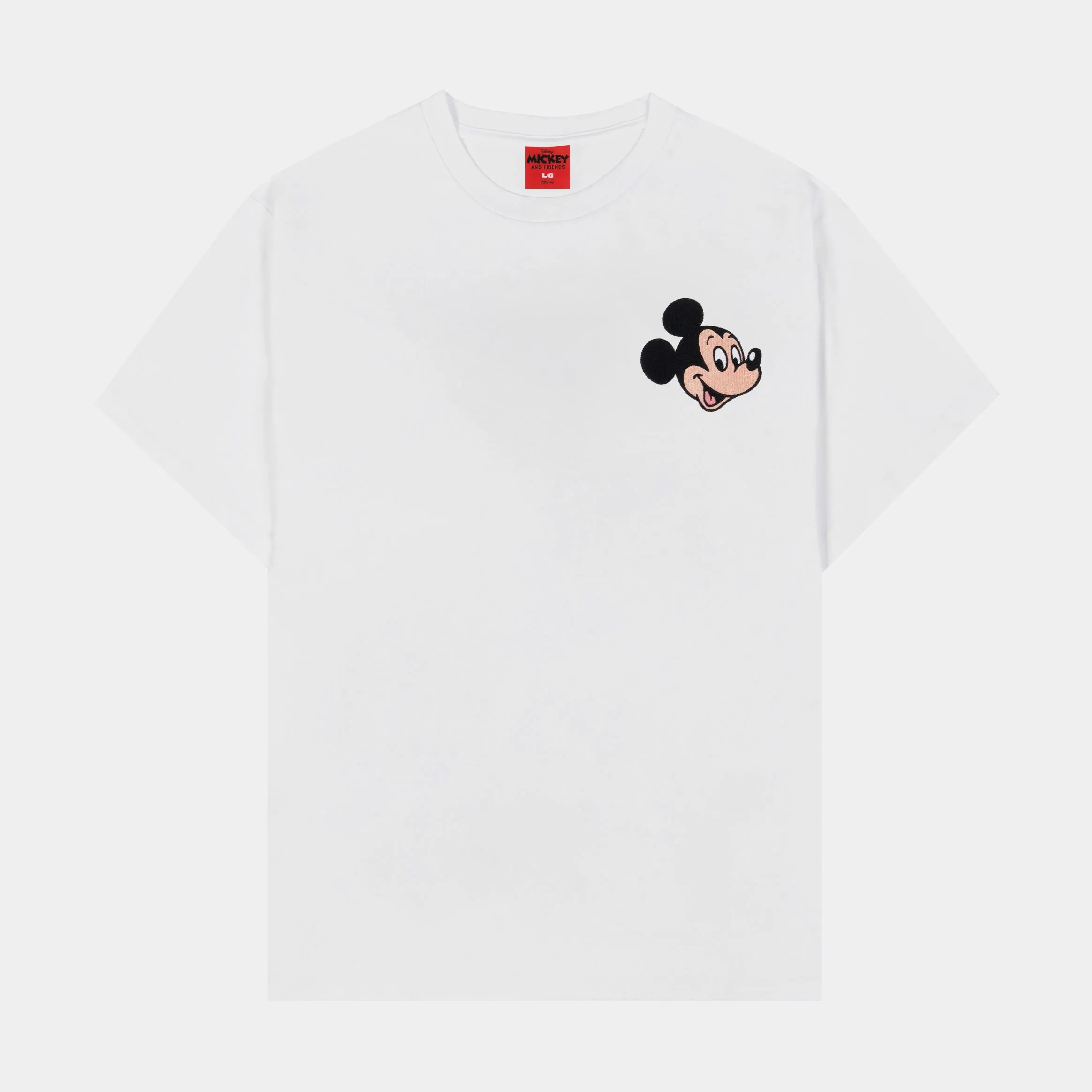Easy Care Material Easy Wear Style Disney Mickey and Friends By Shoe Palace Disney Characters Mens Short Sleeve Shirt (White/Red)
