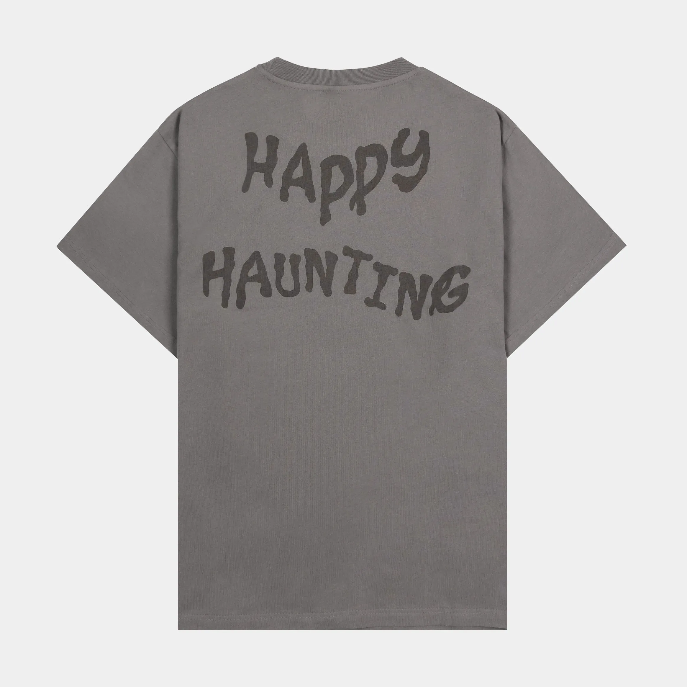 Stone Wash Process Disney Mickey and Friends By Shoe Palace Spooky Shadow Mens Short Sleeve Shirt (Grey/Black)