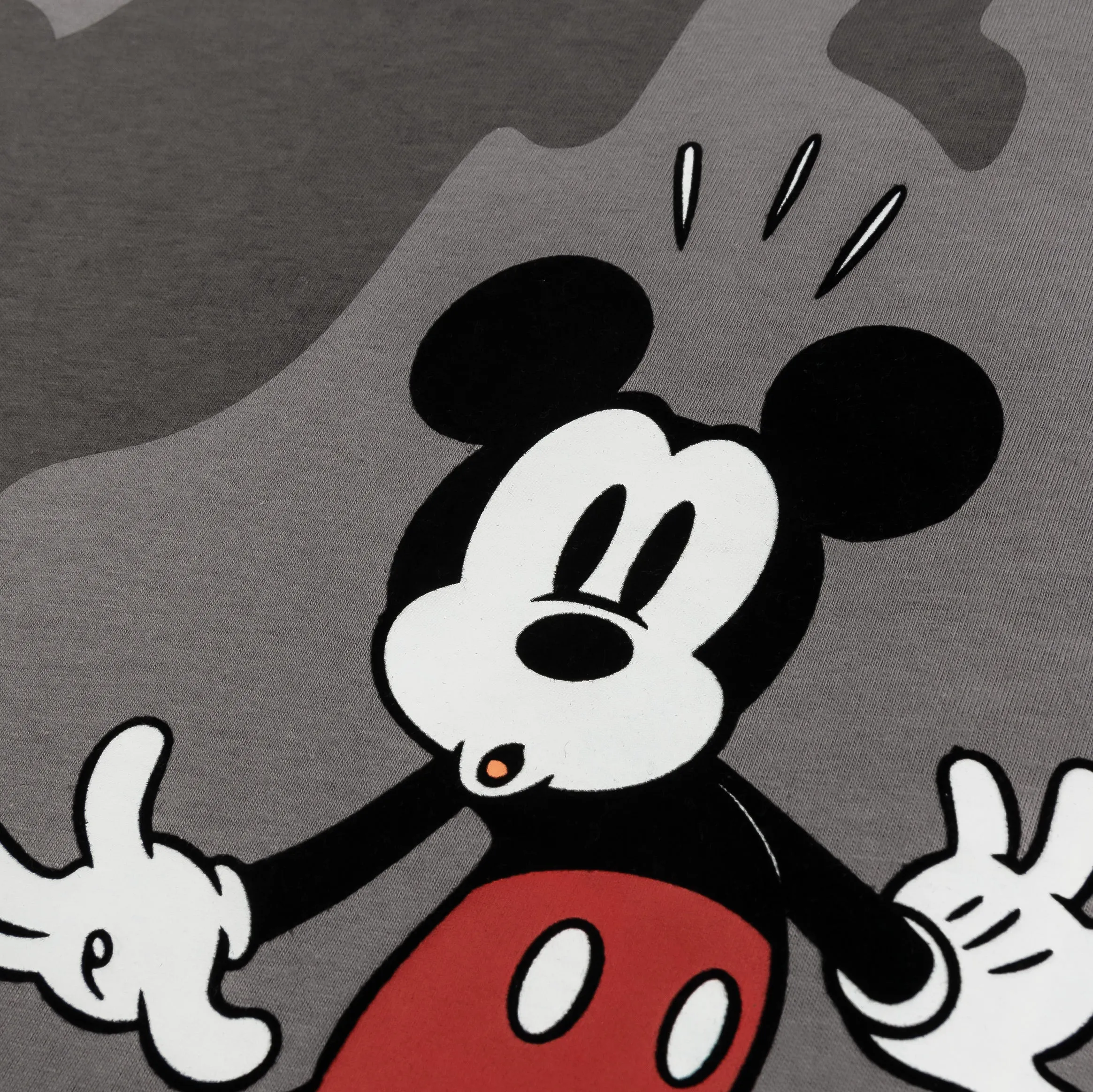 Disney Mickey and Friends By Shoe Palace Spooky Shadow Mens Short Sleeve Shirt (Grey/Black) Fashion-Ready Micro Perforated Fabric