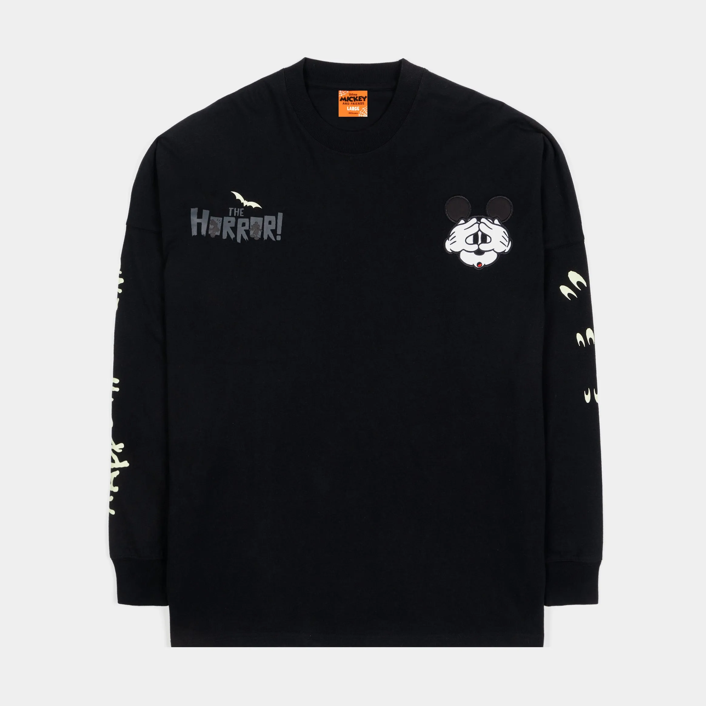 Breathable Comfort Disney Mickey and Friends By Shoe Palace The Halloween Mens Long Sleeve Shirt (Black/Yellow)