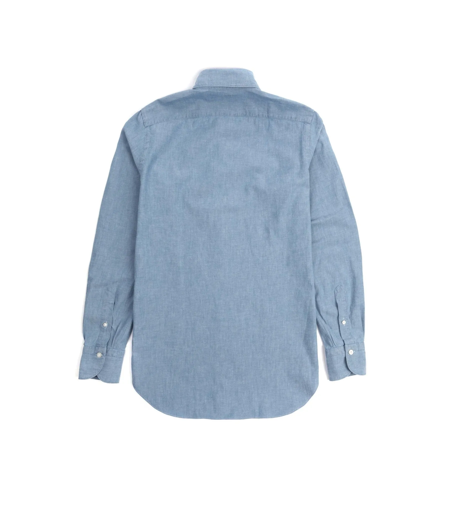 Finamore Gaeta Classic Cotton Leonardo Button Down Sport Shirt: Chambray Fashion Essential Comfortable Layer
