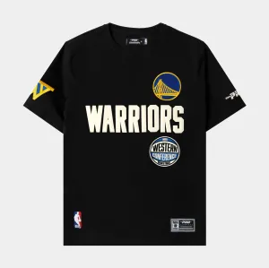 NBA Golden State Warriors Original Mens Short Sleeve Shirt (Black/White) NonRestrictiveCut FadeResistant Coating