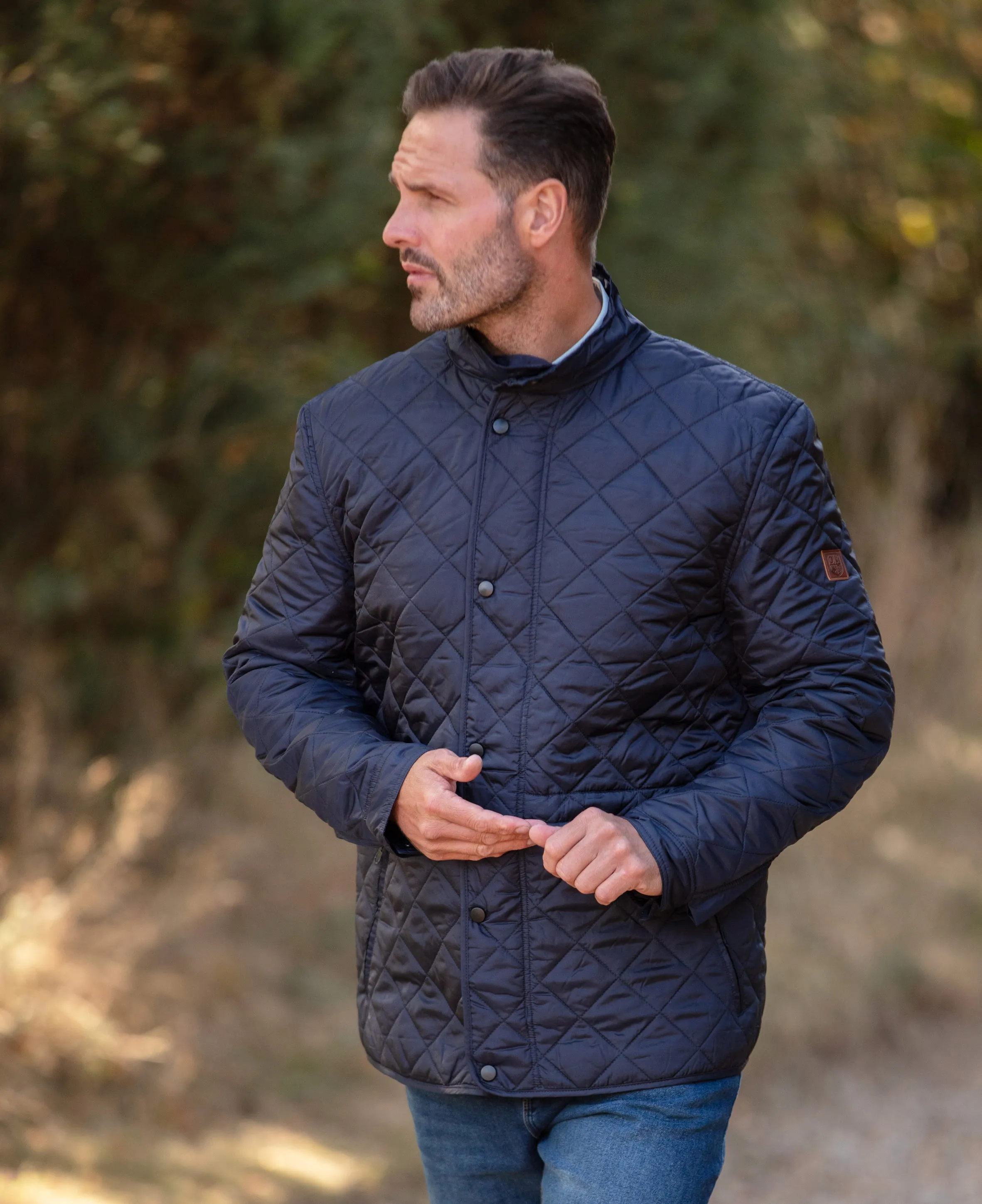 StainResistant Fabric Reinforced Stitching MJ002 - Men's Leiden Quilted Jacket - NAVY