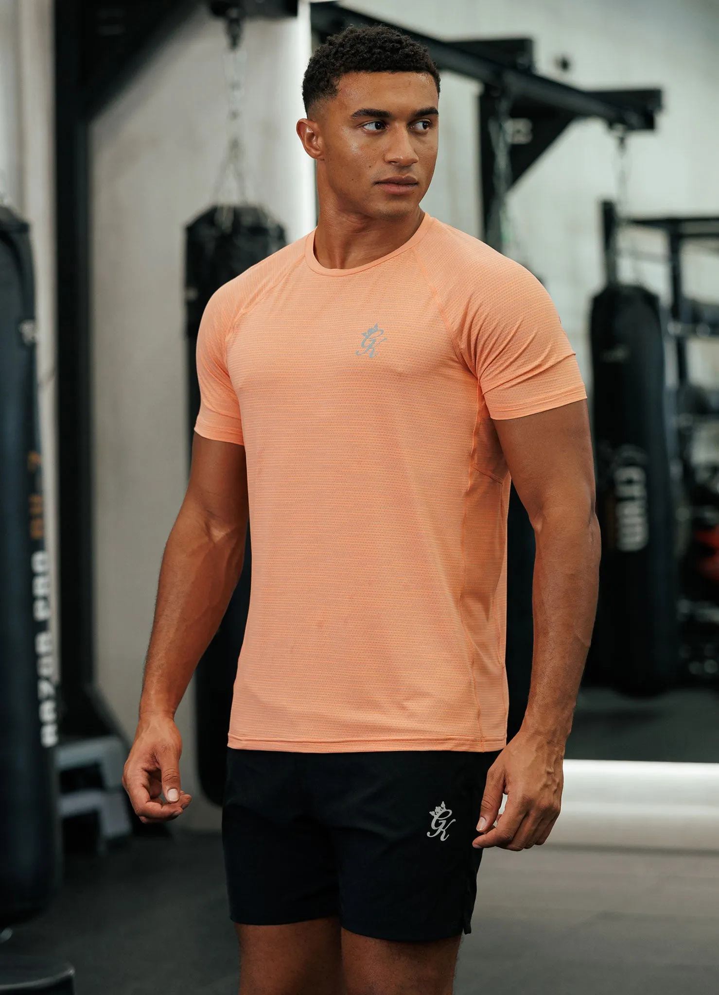 High-End Quality Seasonal Wear Gym King Energy Grindle Tee - Sunset Coral