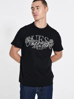 Colorfast Dye Eco Black Script Graphic T-Shirt