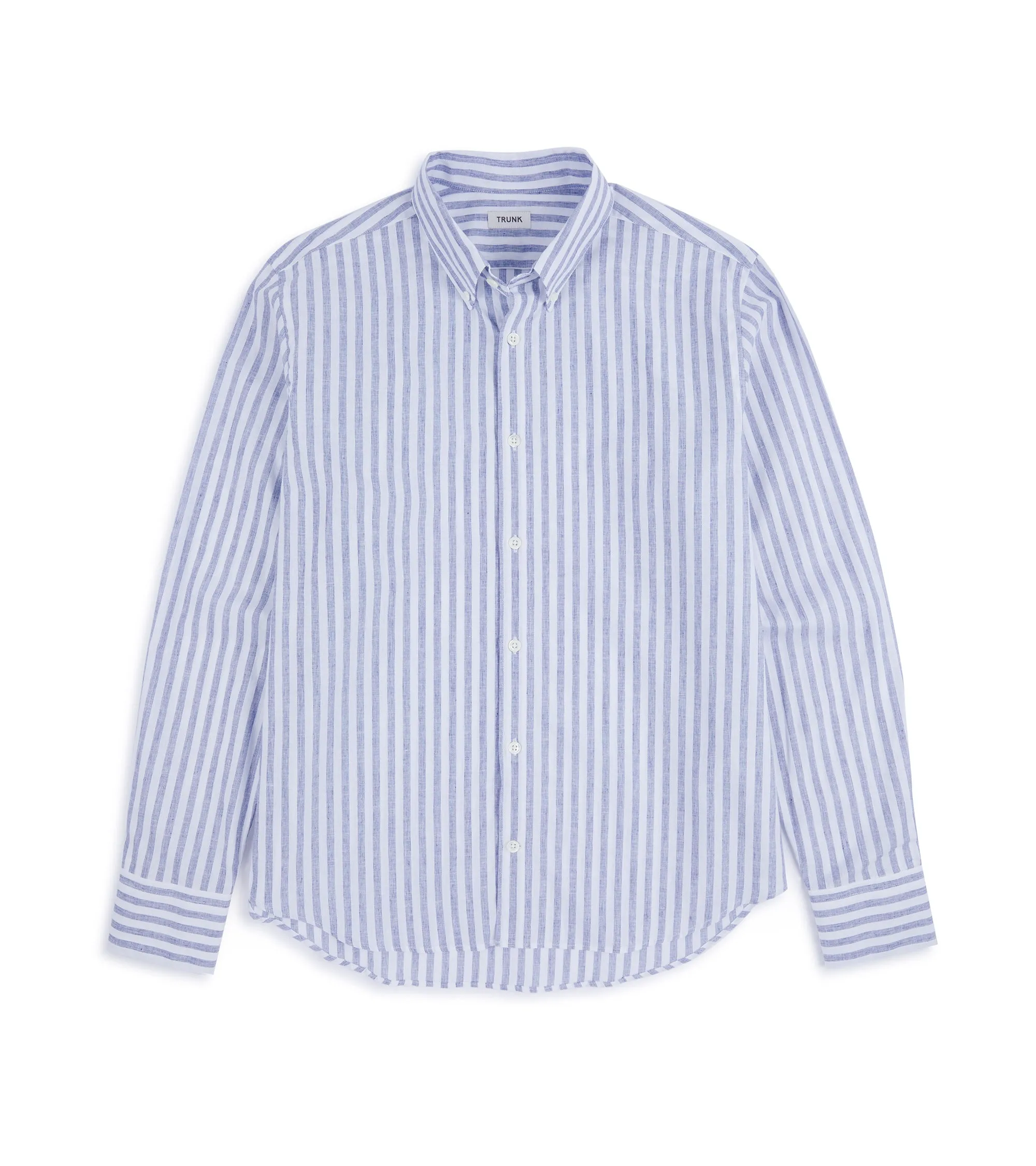 Trunk Eldon Cotton Linen Stripe Shirt: Dark Blue Ethical production
