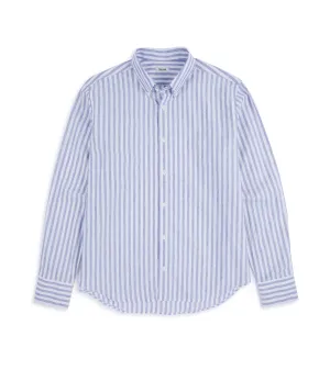 Trunk Eldon Cotton Linen Stripe Shirt: Dark Blue Ethical production