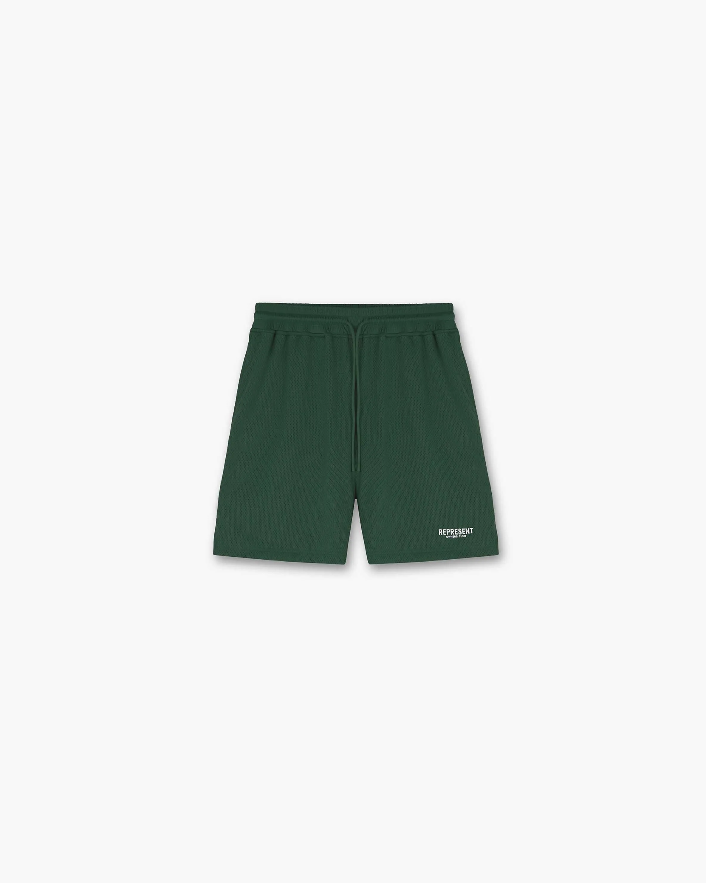Represent Owners Club Mesh Shorts - Racing Green Breezy Waist silk blend