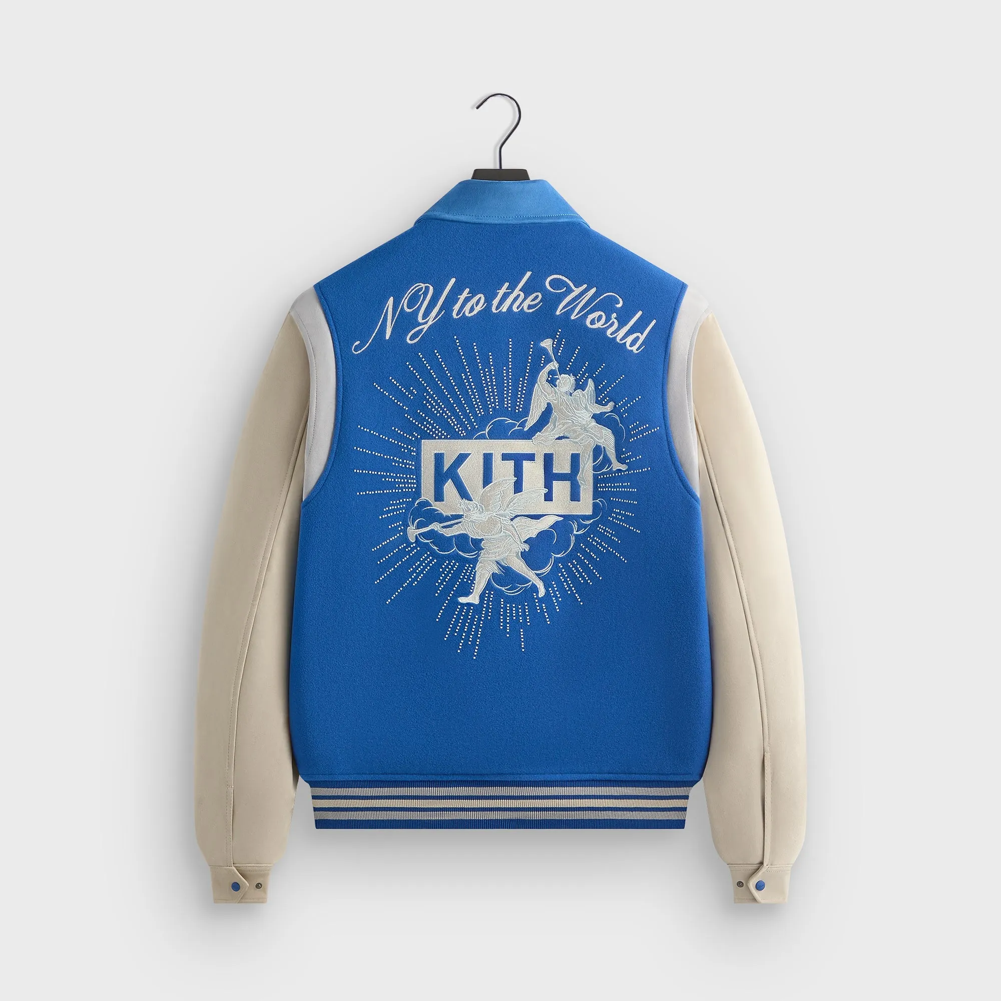 High Visibility Trims Stitched Look Kith Wool & Microsuede Varsity Jacket - Cyclone