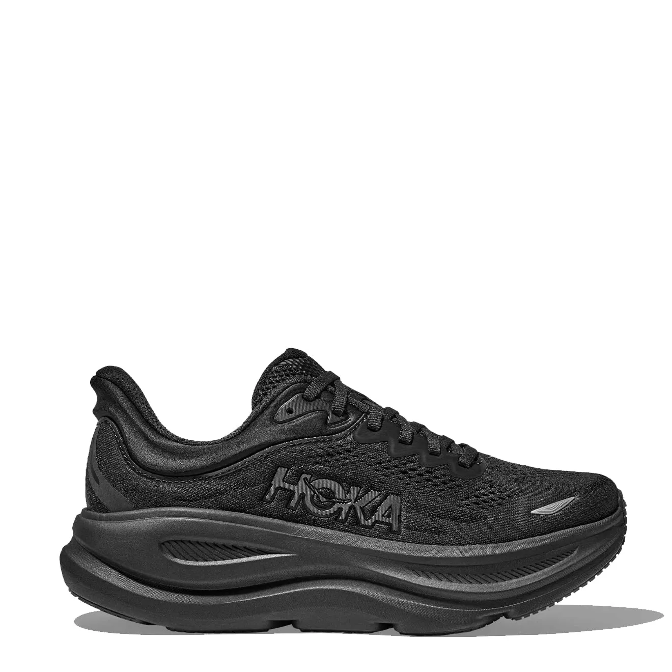 Metal Edge Quick Drying Casual Wear Hoka Bondi 9 Trainer Black / Black