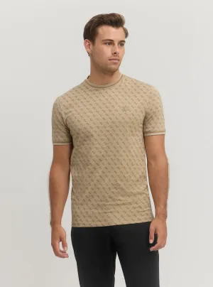 Weekend Smart Ribbed Collar Trim Eco Beige Marshall Active T-Shirt