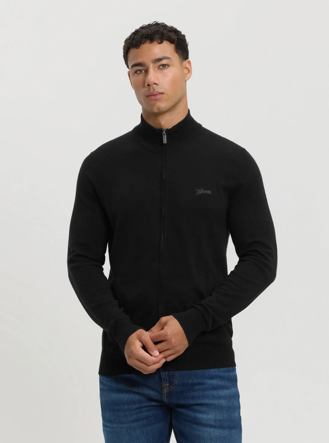 crew neck Eco Black Farley Cardigan