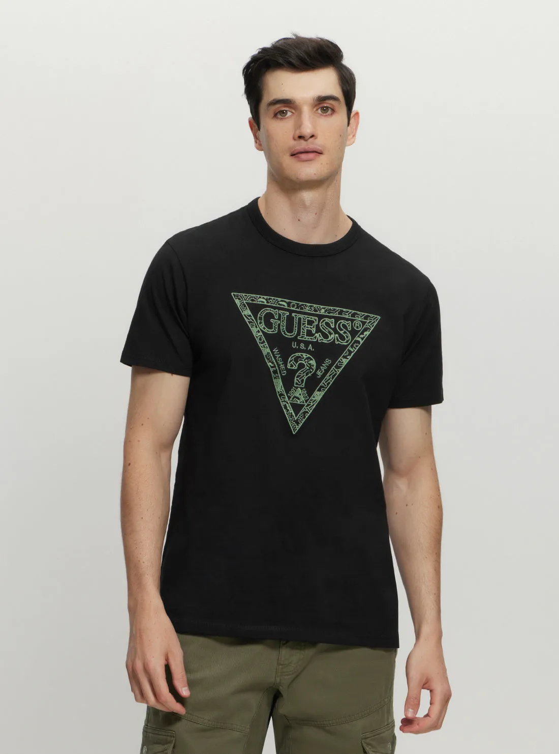 Longline Hemline Eco Black Logo T-Shirt