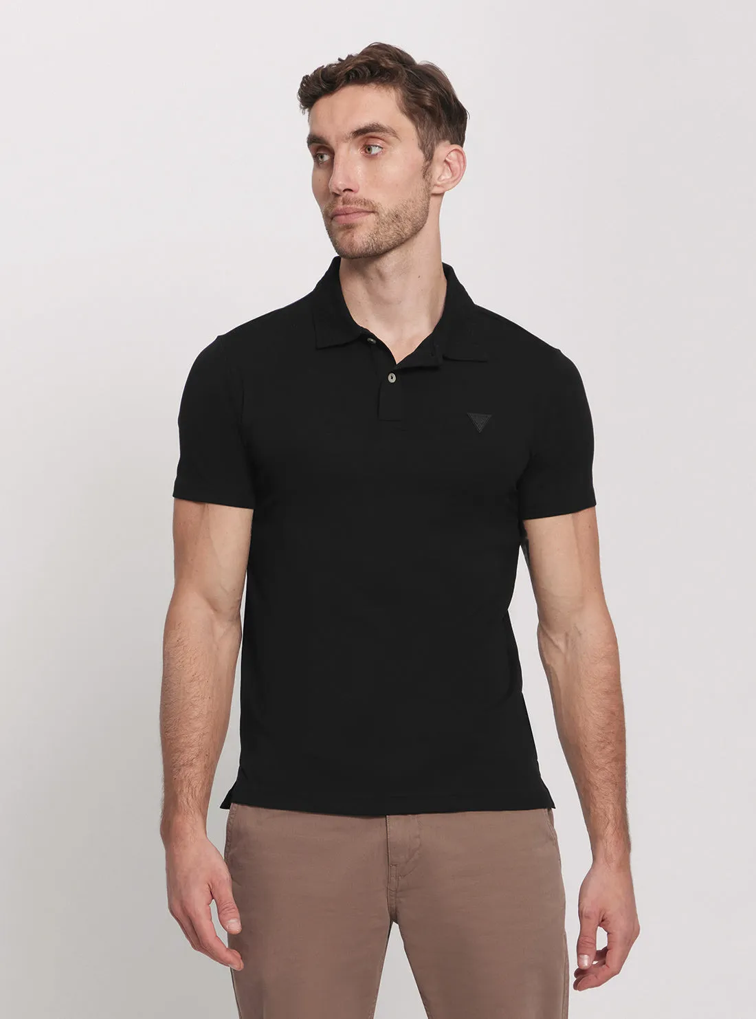 Eco Black Nolan Polo T-Shirt Quick Dry Fabric Eco Conscious Production