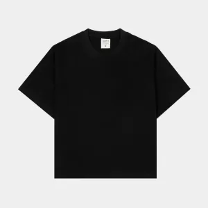 Cozy Touch Bold colors Cropped Tee Mens Short Sleeve Shirt (Black)