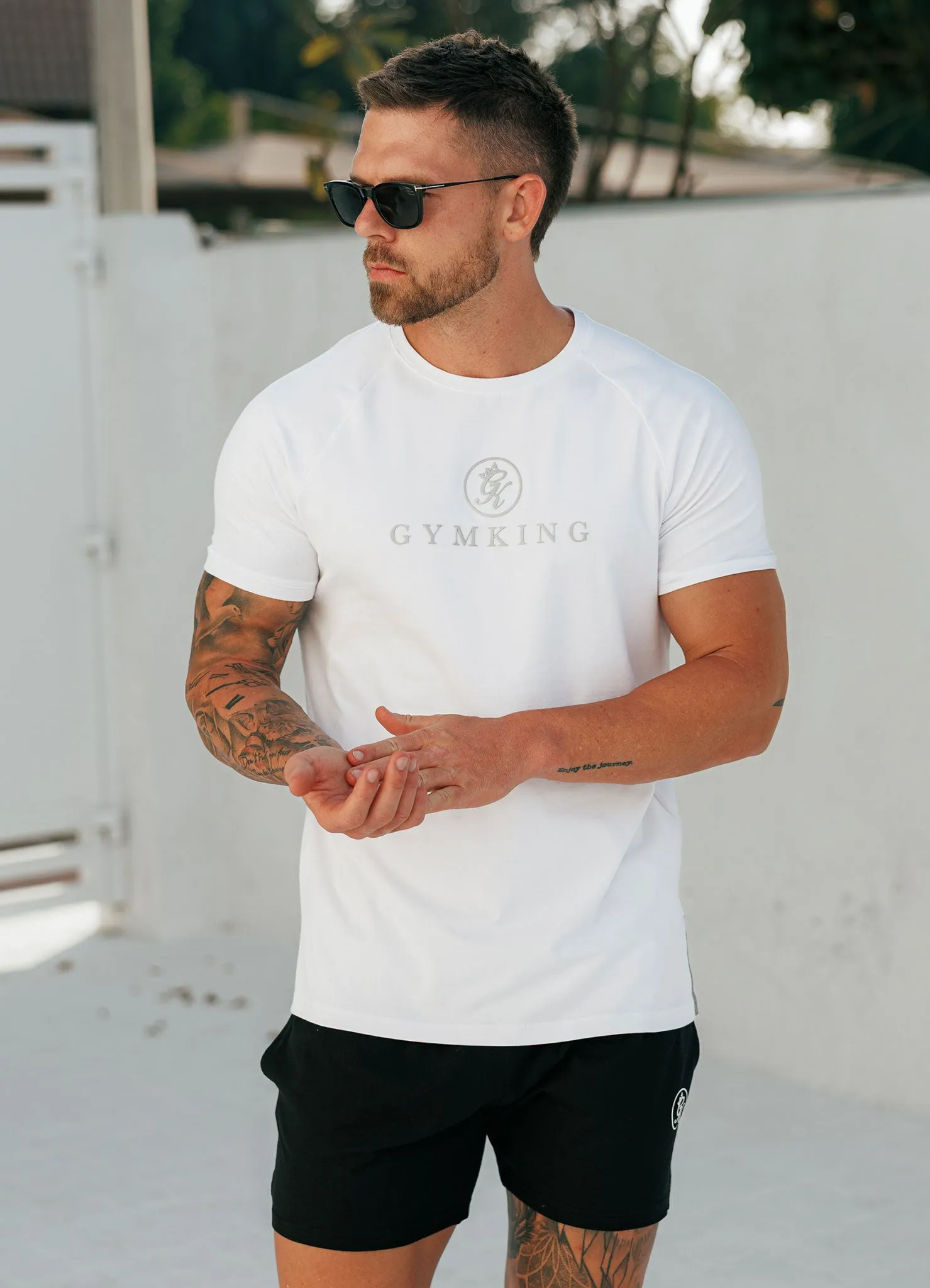 Quality Comfort Gym King Pro Logo Jersey Tee - White
