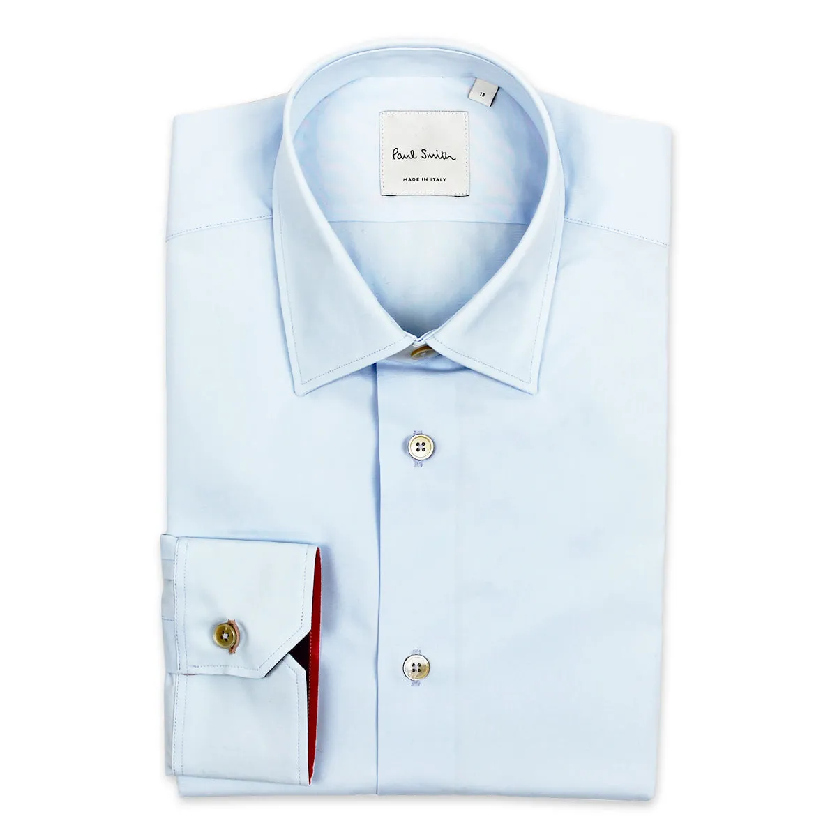 Lightweight Wear Paul Smith - Tailored Fit 'Artist Stripe' Cuff Shirt in Lt Blue