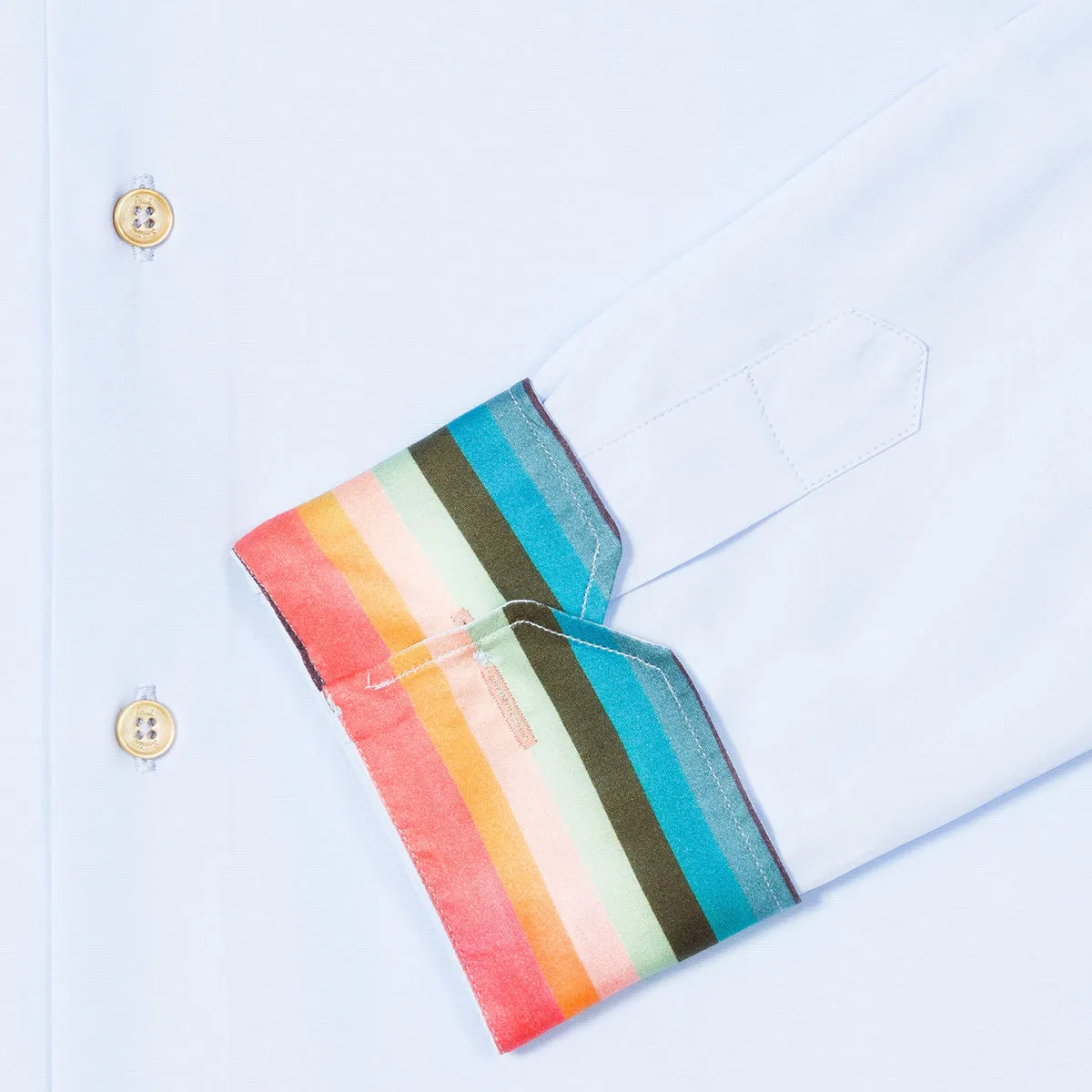 Timeless Design Paul Smith - Tailored Fit 'Artist Stripe' Cuff Shirt in Lt Blue