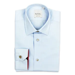 Lightweight Wear Paul Smith - Tailored Fit 'Artist Stripe' Cuff Shirt in Lt Blue