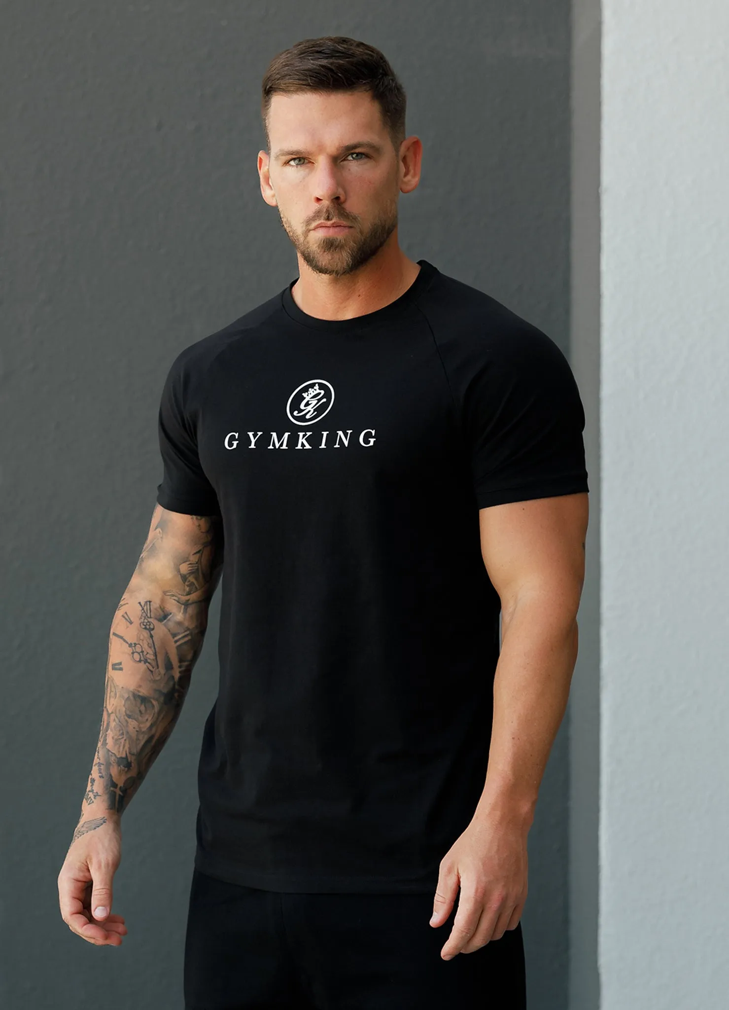 Comfy Wear Sporty Vibe Gym King Pro Logo Jersey Tee - Black