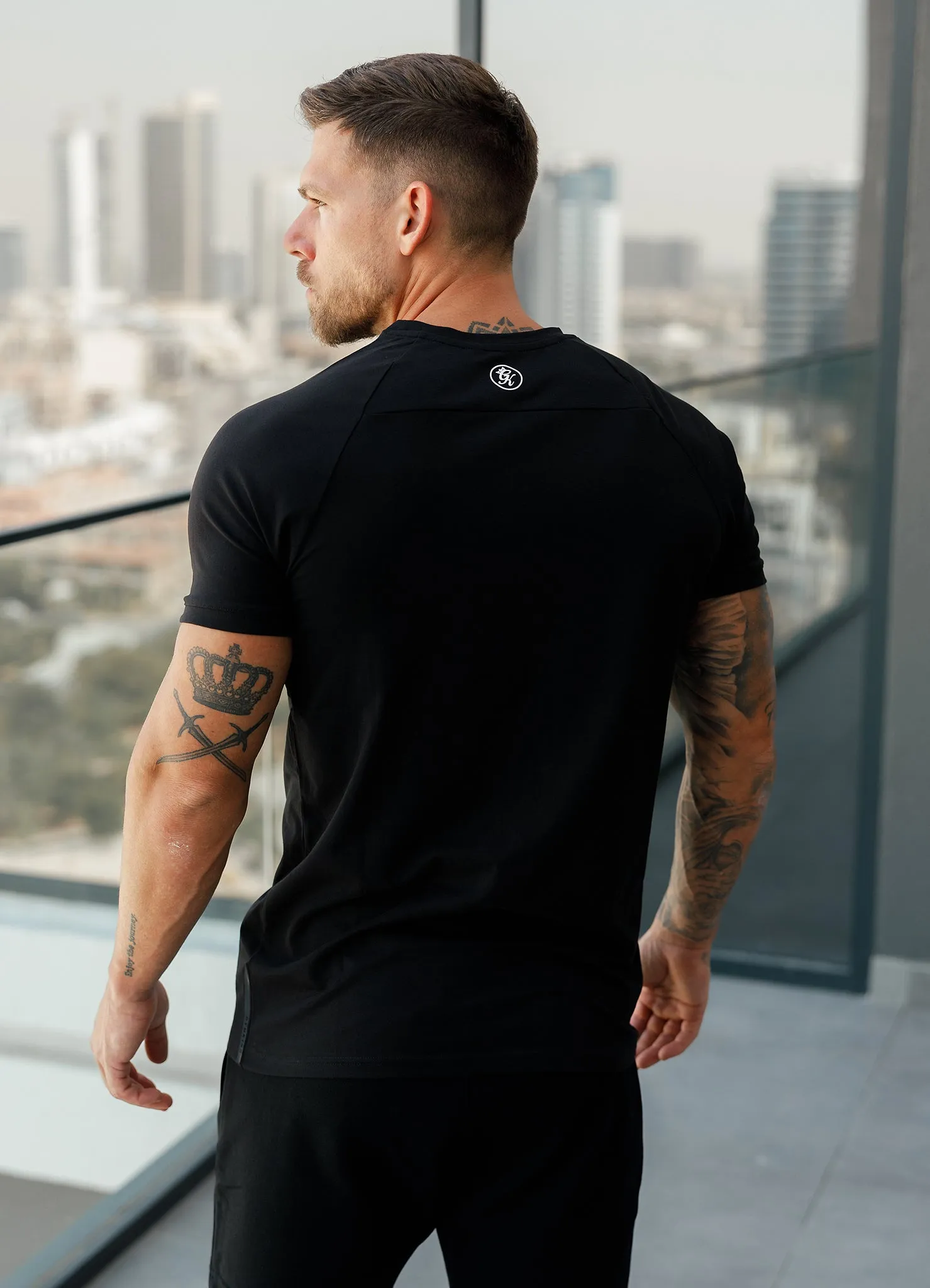 Gym King Pro Logo Jersey Tee - Black Relaxed and Comfy