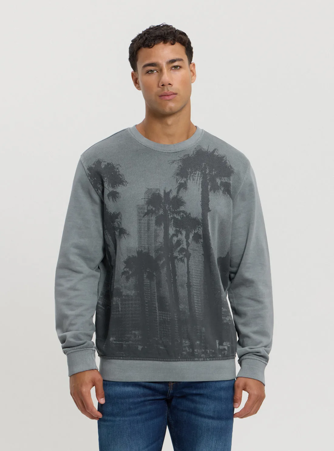 Eco Grey Palm Jumper anniversary wear