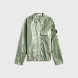 Snag Proof Surface Modular Layering Stone Island Mussola Gommata-Tc Garment Dyed Jacket - Sage