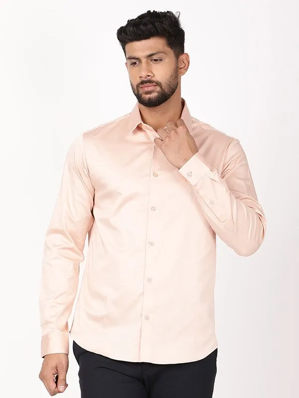 Eco Friendly Production Men Solid Full Sleeve Cotton Blend Shirt