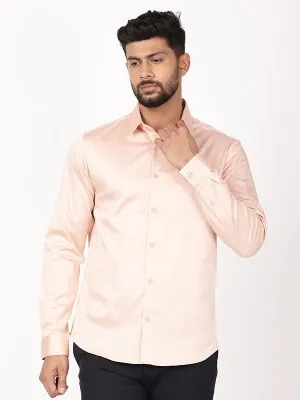 Men Solid Full Sleeve Cotton Blend Shirt Ventilated Back Panel