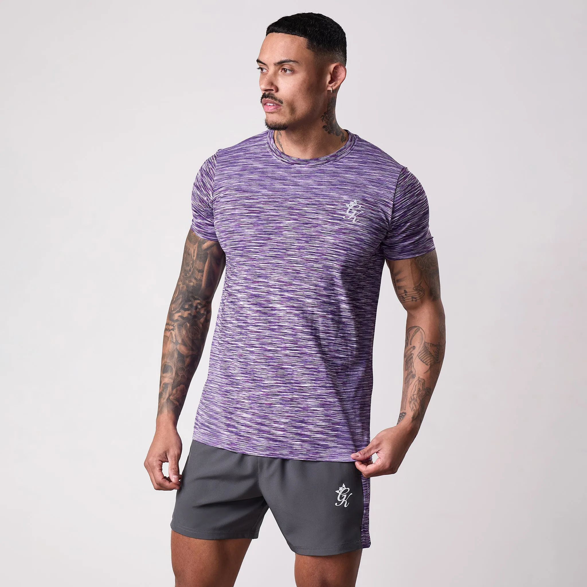 sports activity Gym King Energy Seamless Space Dye Tee - Purple Haze Multi