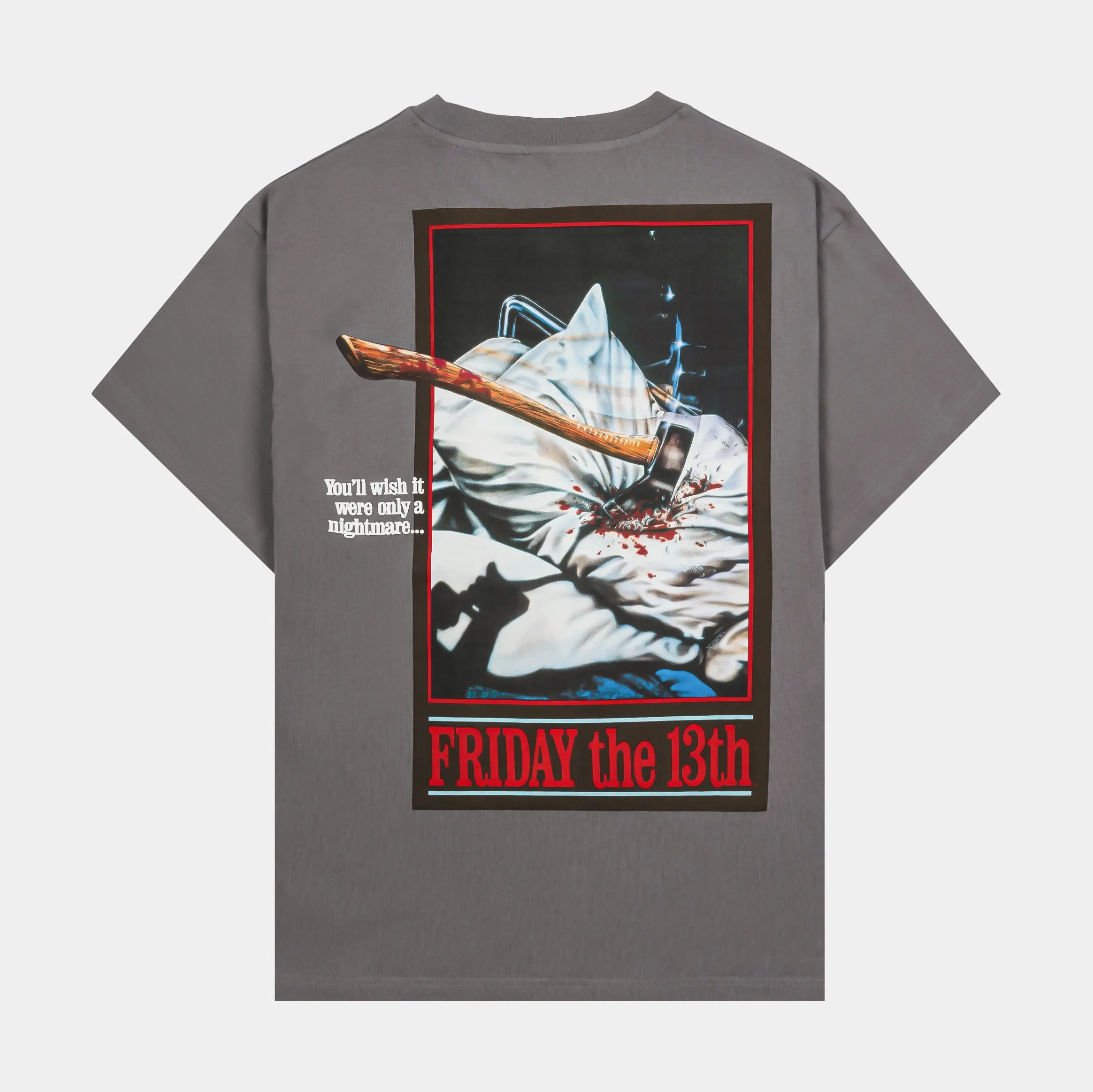 SP x Friday The 13th Outsiders Mens Short Sleeve Shirt (Grey/Red) Sustainable Material Blend StretchComfortWeave