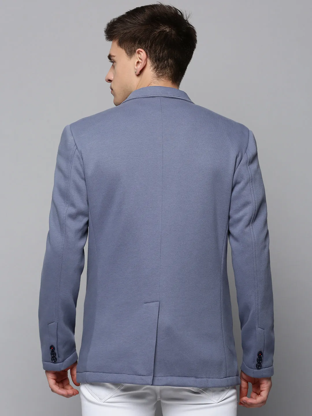 Packable Feature Men's Grey Single-Breasted Blazer