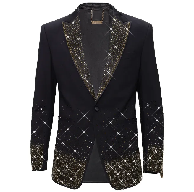 Elite Ensemble Blazer BLACK/GOLD Abrasion Resistant Finish DoubleLayeredCuffs