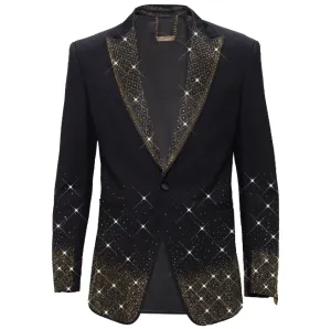 Elite Ensemble Blazer BLACK/GOLD Flexible Hood Design Stylish Outer Layer