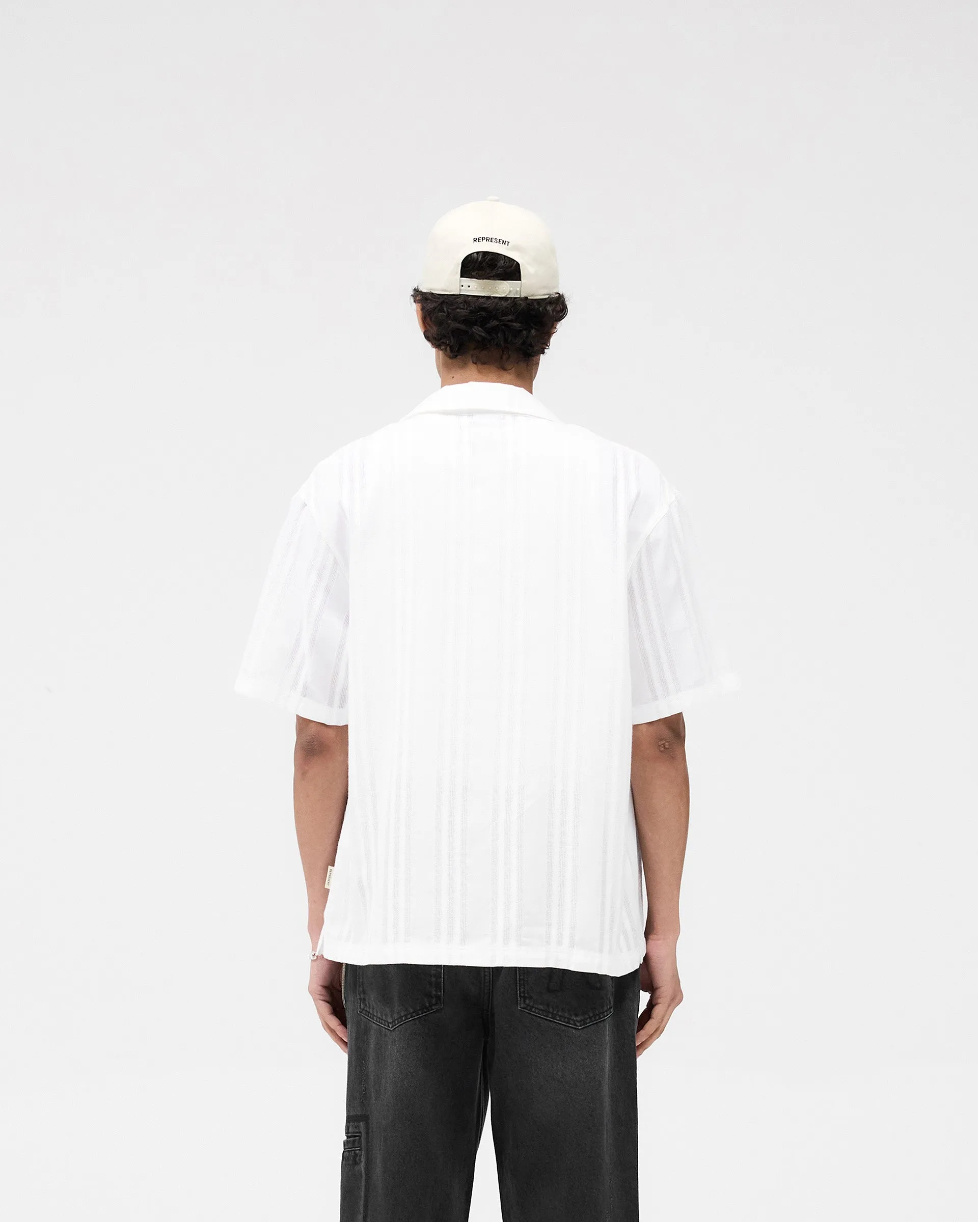 Embroidered Bowling Shirt - Antique White Fashionable Comfort